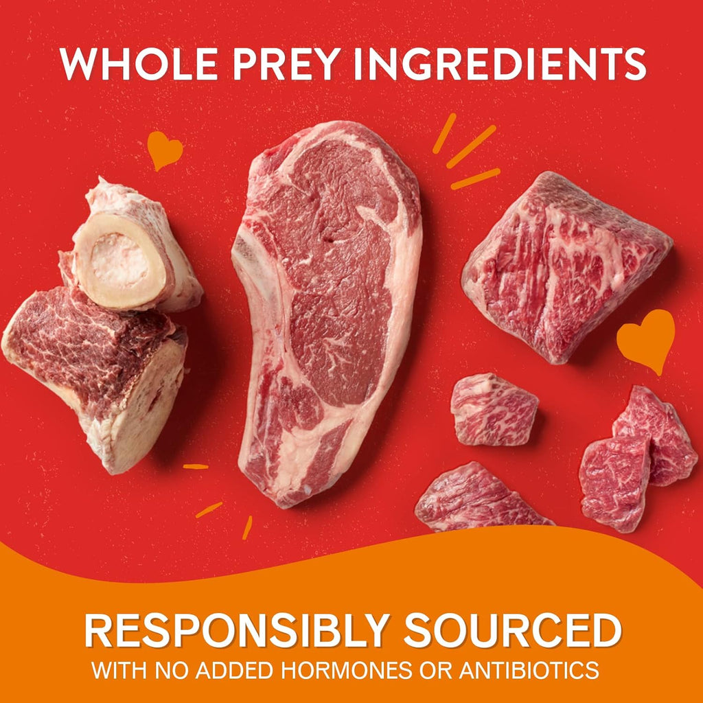 Grain free grass fed beef small breed dog food packaging details