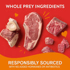 Grain free grass fed beef small breed dog food packaging details