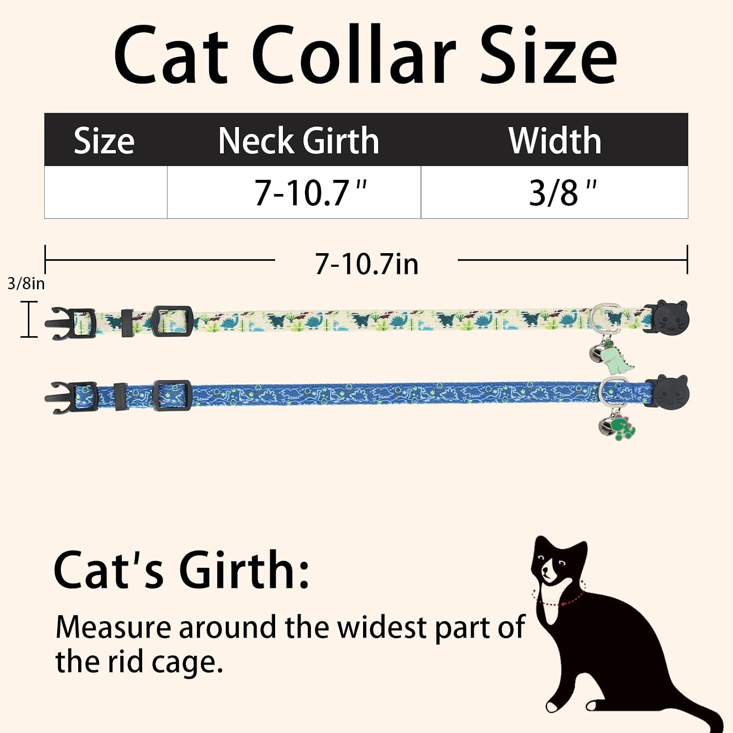 Giecooh safety breakaway pet collar set shown from top angle