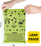 Heavy duty scented pet poop bags demonstrating strong puncture resistant material for clean hands