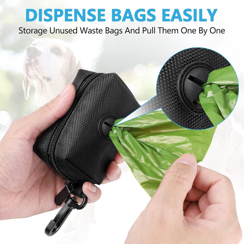 Hilihali zippered pet poop bags holder with waste bag pulling through the central eyelet