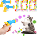 TEAWOO 100PCS Cat Ball Toys with 2 Launchers Set, Funny Interactive Cat Toys for Indoor Cats, Adult Cats & Kitten Toys - Image 1