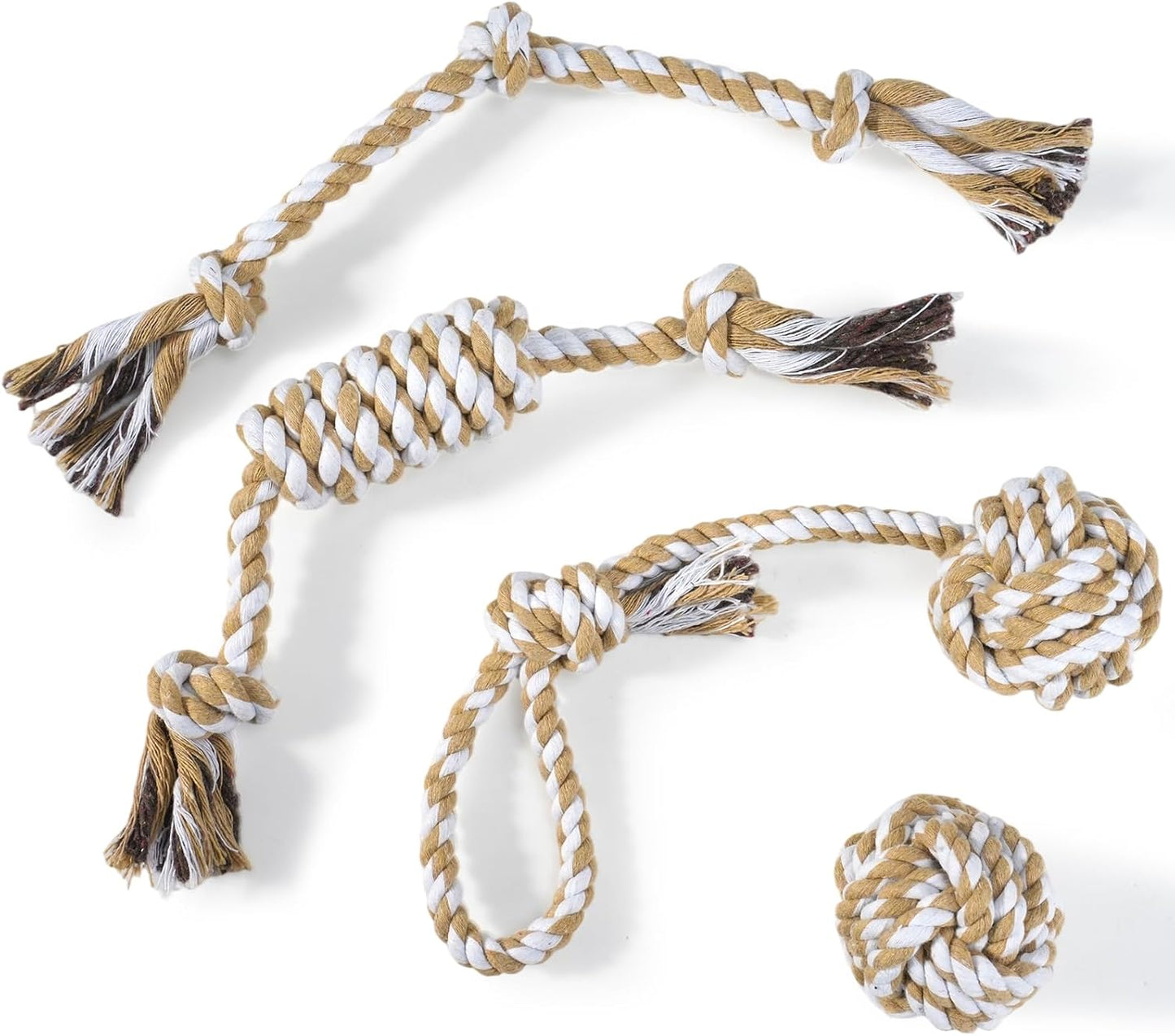 wodoca Dog Rope Toys 4 Pack, Puppy Teething Cotton Knot Chew Rope for Small Medium Dogs, Interactive Tug of War Dog Toys for Boredom, Teeth Cleaning - Image 9