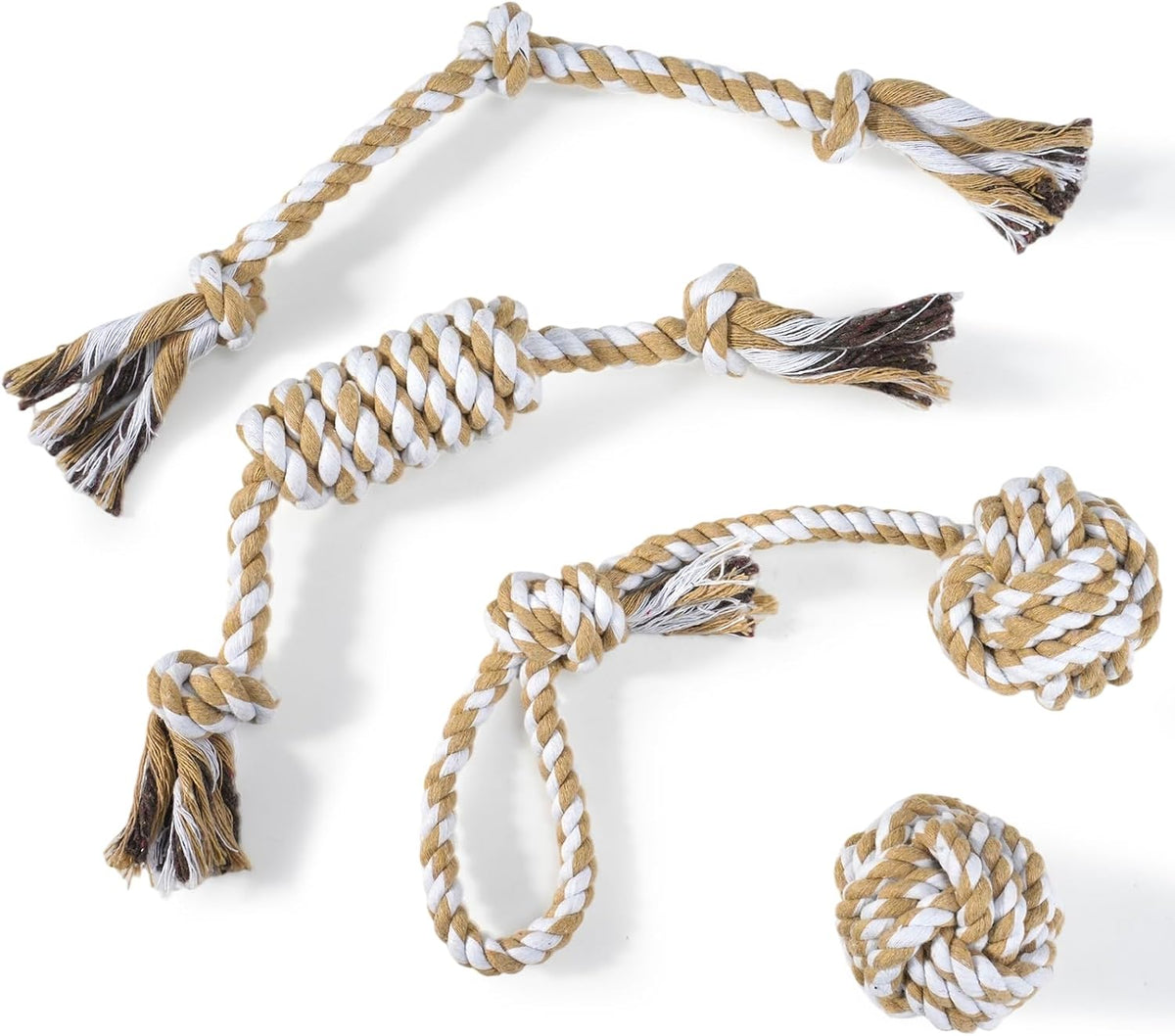 wodoca Dog Rope Toys 4 Pack, Puppy Teething Cotton Knot Chew Rope for Small Medium Dogs, Interactive Tug of War Dog Toys for Boredom, Teeth Cleaning - Image 9