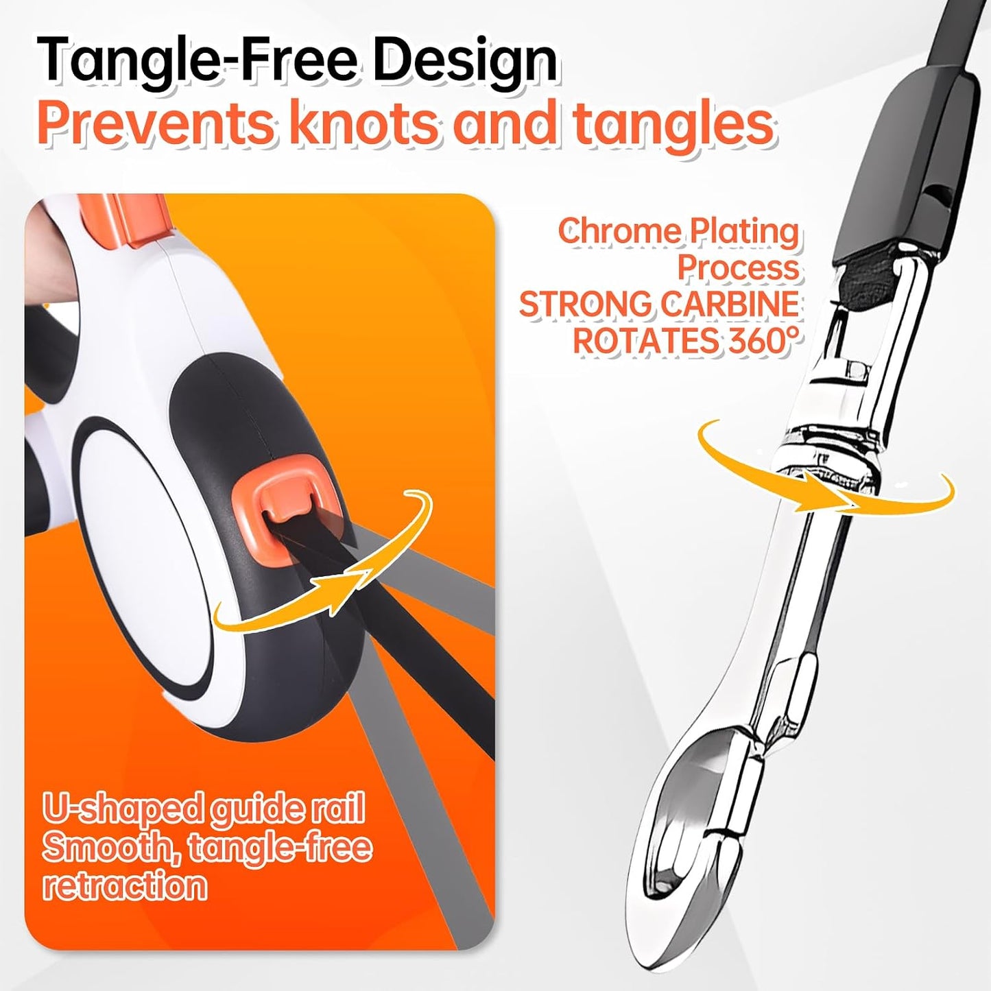 Close up of Lulupet 360 degree tangle free chrome hook