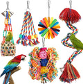Bird Toys Rope Perch with Bell Colorful Bird Chewing Shredding Foraging Toys Parrot Swing Climbing Standing Hanging Toys Cage Accessories for Conure Cockatiel Budgies Lovebird - Image 1