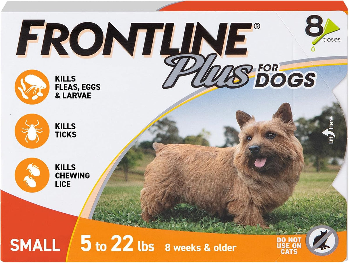 FRONTLINE Plus Flea & Tick Spot Treatment for Small Breed Dogs 5-22 lbs. (Orange) Count of 3 - Image 10