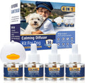 LKBHGF dog pheromone calming diffuser kit front view with plug-in device and three refill bottles