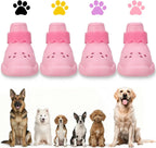 Qxapa pink dog shoes for hot pavement and snow front view