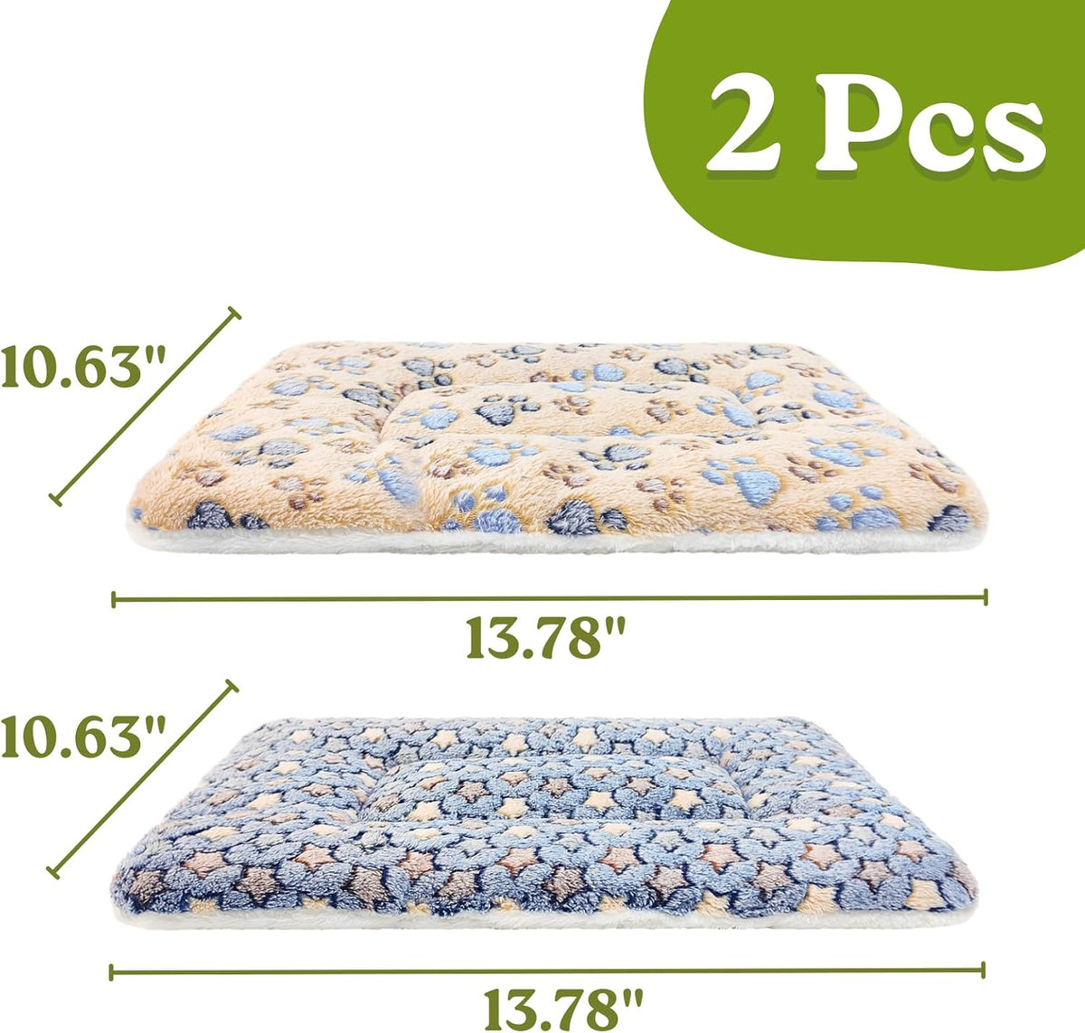 HeNdShe dual sided cat bedding showing both the patterned and solid fabric variations.