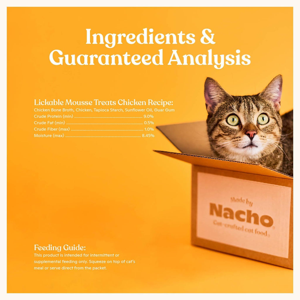 Cat enjoying Made By Nacho lickable mousse treat