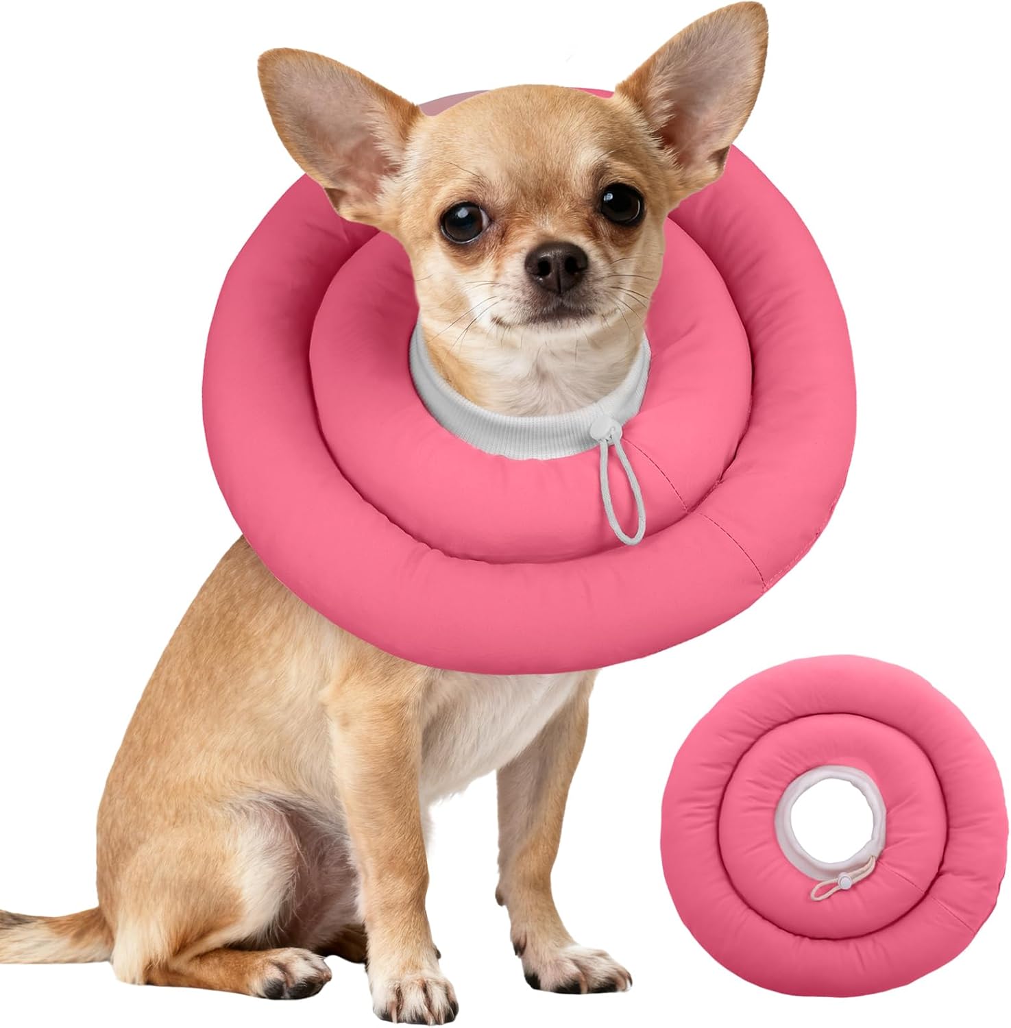 IDOMIK Dog Recovery Collar, Waterproof Soft Dog Cone After Surgery, Comfy Protective Elizabethan Collar Alternative for Dogs Cats, Adjustable Pet Neck Donut Cone Anti-Licking Biting Wounds,Pink,M - Image 10