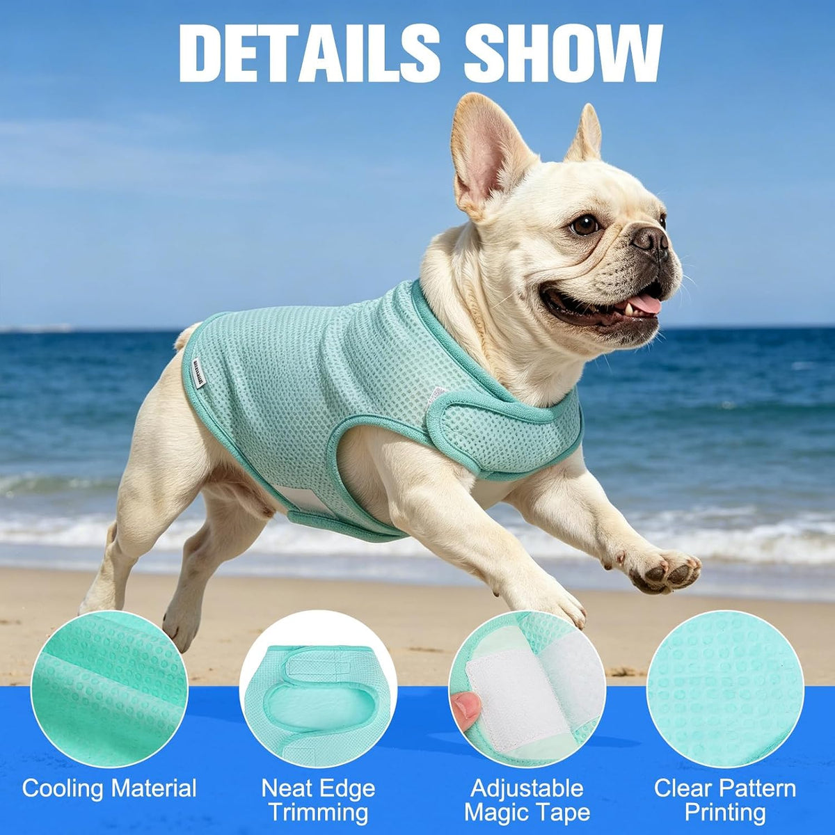 EXPAWLORER breathable pet jacket neck and belly adjustable closures closeup
