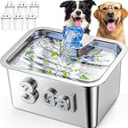 Lesotc 3 Gallon stainless steel dog water fountain front view