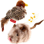 GiGwi Interactive Cat Toys Squeaky, Stimulated Chirping Bird Toy Making Noise,Automatic Chirp Bird Cat Toy with Feather Tail, Melody Chaser Play and Squeak Kitten Toy for Boredom - Image 12