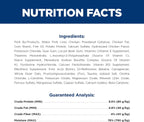 Specialized diabetic cat wet food canned minced chicken recipe nutrition panel.