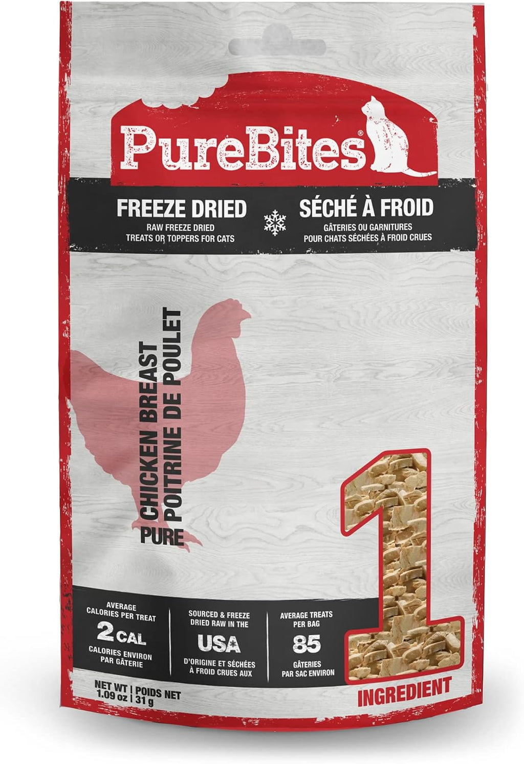 PureBites Chicken Breast Freeze Dried Cat Treats, 1 Ingredient, Made in USA, 2.3oz - Image 9