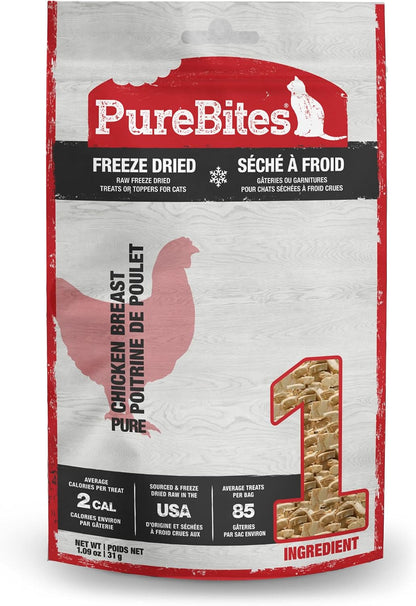 PureBites Chicken Breast Freeze Dried Cat Treats, 1 Ingredient, Made in USA, 2.3oz - Image 9