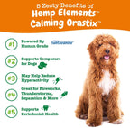 Hemp elements calming dental chews for dogs side view ingredients