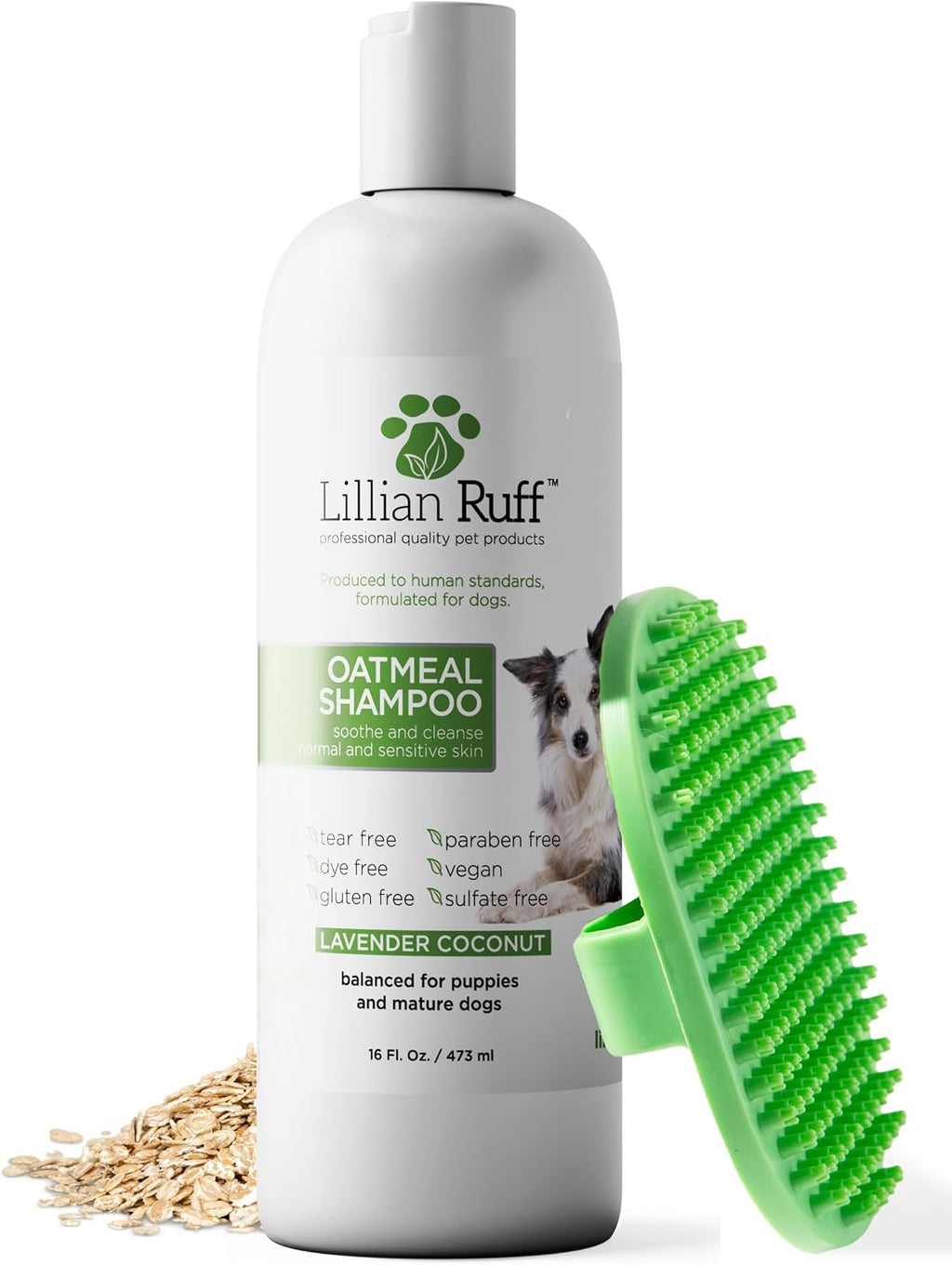 Lillian Ruff dog shampoo for itchy skin back label instructions