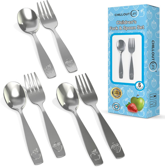 Chillout Life stainless steel kids silverware set front view