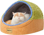 Jiupety Cute Cat Beds for Indoor Cats, Cat Cave Bed for Kittens, Large Cat Cave and Covered Cat Bed with Anti-Slip Bottom, Washable Removable Cushion, M(16"x16"x13"), Dark Gray - Image 12