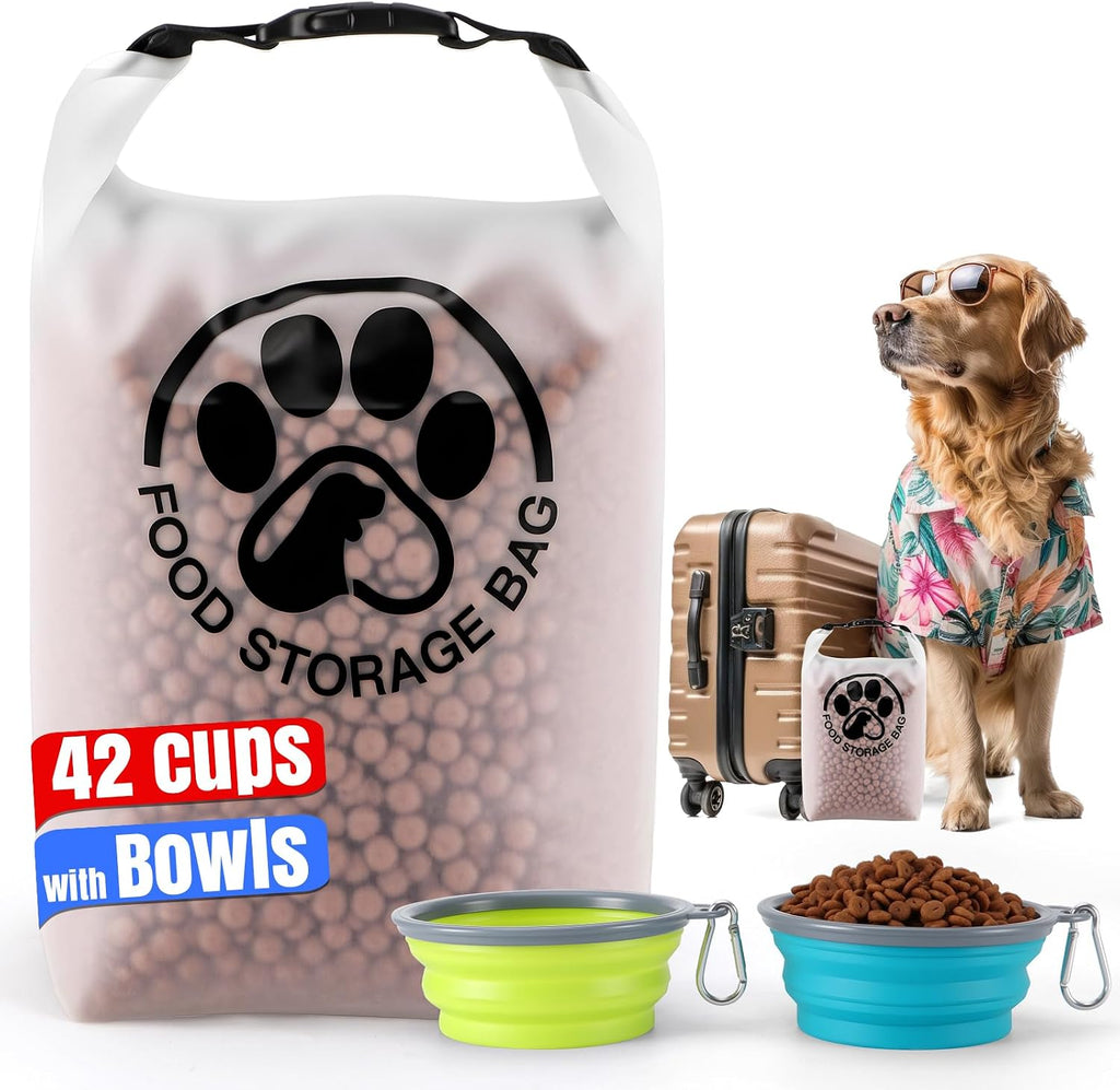 Pet Food Storage Bag for Travel - Transparent Leak-Proof Dog Food Container with Roll-Top Closure, Keeps Kibble Fresh for Camping Trip, Dog Boarding, Weekend Getaways (14 Cups) - Image 10