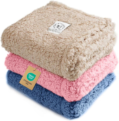 Luciphia 1 Pack 3 Calming Dog Blanket Fluffy Premium Fleece Pet Blankets Soft Sherpa Throw for Dogs Puppy Cat Grey/Beige/HazeBlue Small (23" x16") - Image 13