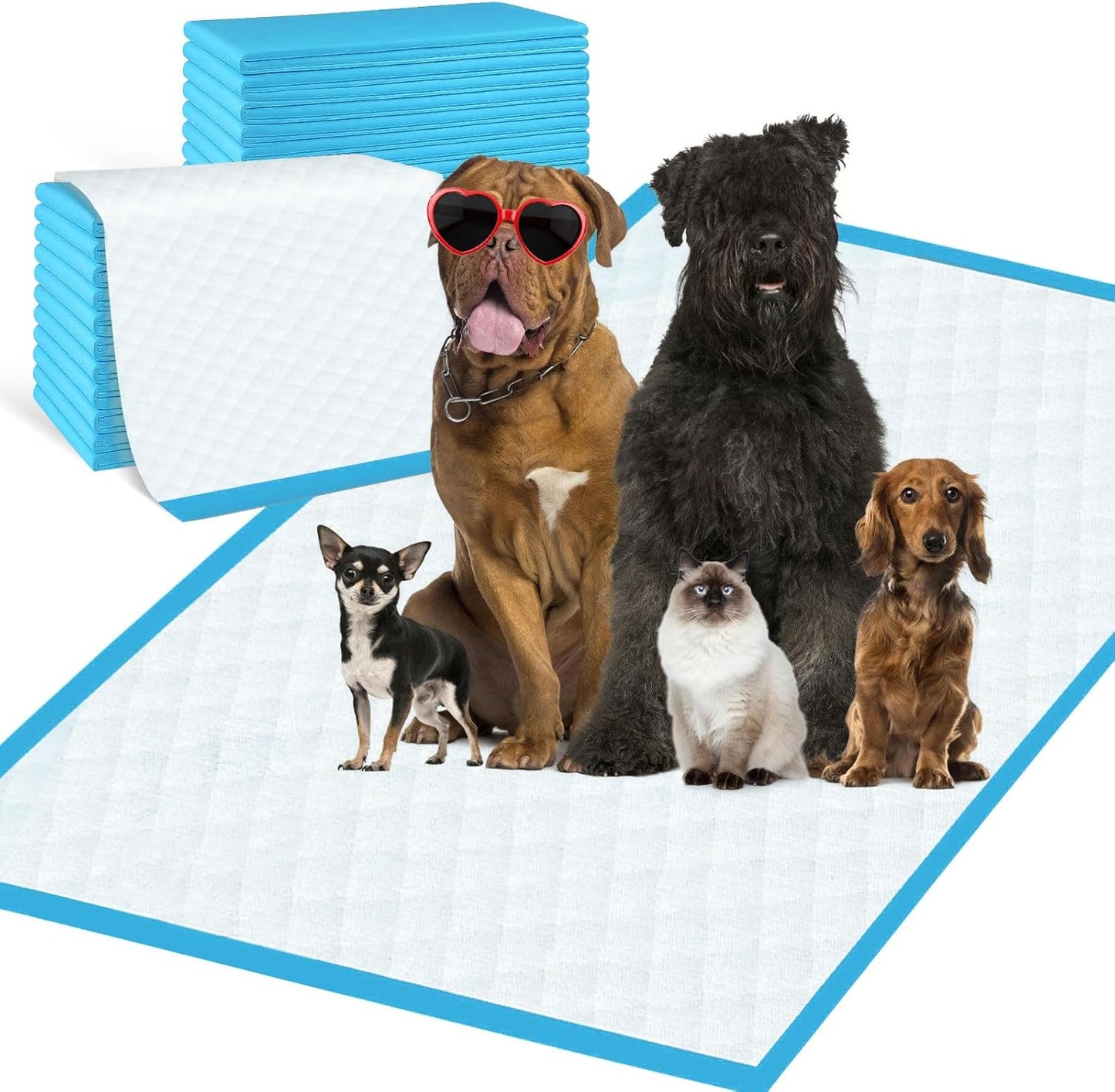 SUPRONLOVE Extra Large Pet Training Pee Pads front view showing the pack of forty pieces