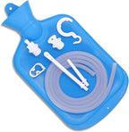 Diuciuhr Enema Bag Kit front view showing blue 2 liter bag and accessories