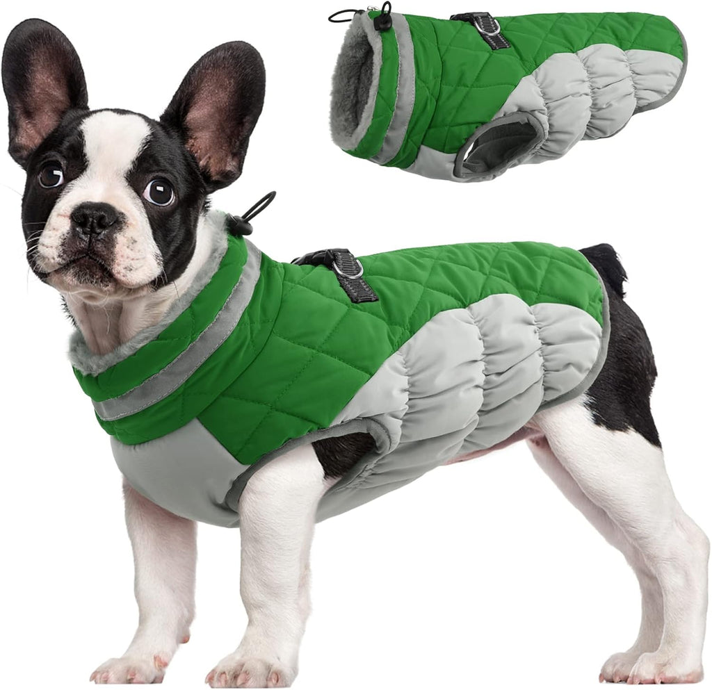 FUAMEY Dog Coat for Medium Dogs,Waterproof Dog Winter Jacket with Harness Built in Puppy Cold Weather Coats Reflective Pet Vest with Zipper Warm Fleece Dogs Snowsuit Windproof Red M - Image 15