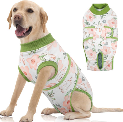 FUAMEY Recovery Suit for Dogs After Surgery,Soft Breathable Dog Bodysuit E-Collar & Cone Alternative Surgical Suit,Male Female Dog Neuter Spay Suits Anti Licking Wounds Onesie Rose Stripes L - Image 10