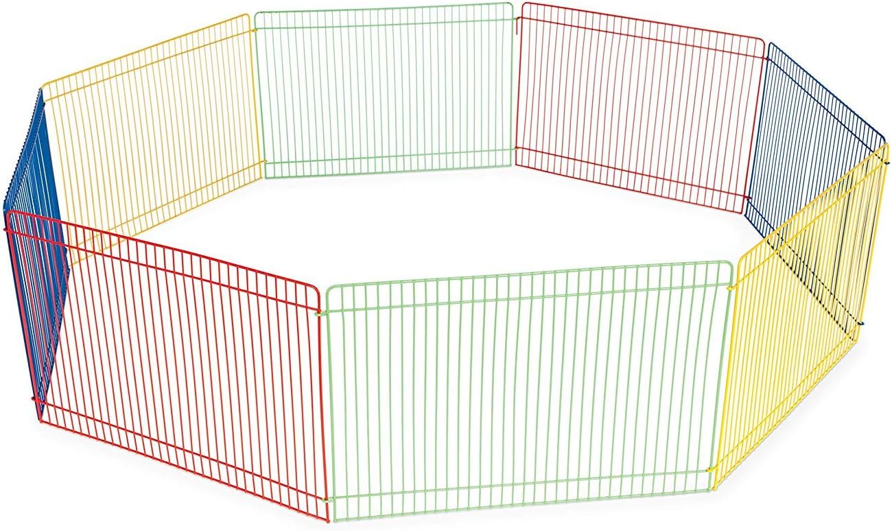 Prevue Pet Products Multi-Color Small Pet Playpen - Animal Pen for Rabbits, Guinea Pigs, Hamsters, Tortoises, Bunny Enclosure, Easy to Assemble, Indoor & Outdoor - Image 1