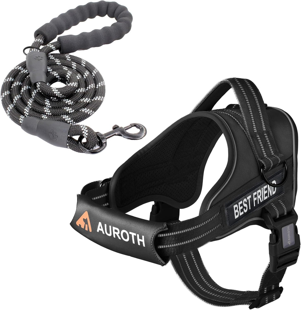 AUROTH Dog Harness and Leash Set, Soft Padded Service Dog Vest with 5.25FT Dog Leash, No Choke, Easy On Pet Vest, Adjustable Reflective No Pull Dog Harness for Large Dogs, Easy Walking and Training - Image 11