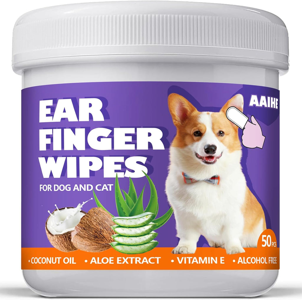 Dog Ear Finger Wipes,Gently Remove Ear Wax & Dirt,Relieve Ear Itching. All Natural Ingredients Dog Ear Wipes.Safe & Gentle Ear Wipes for Dog & Cat - 50 Count - Image 12