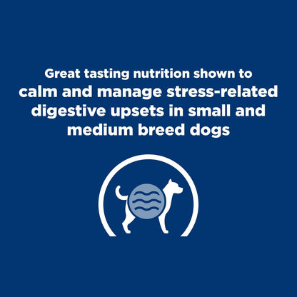 Back label of Hill's Prescription Diet canine food featuring full ingredients and feeding instructions.