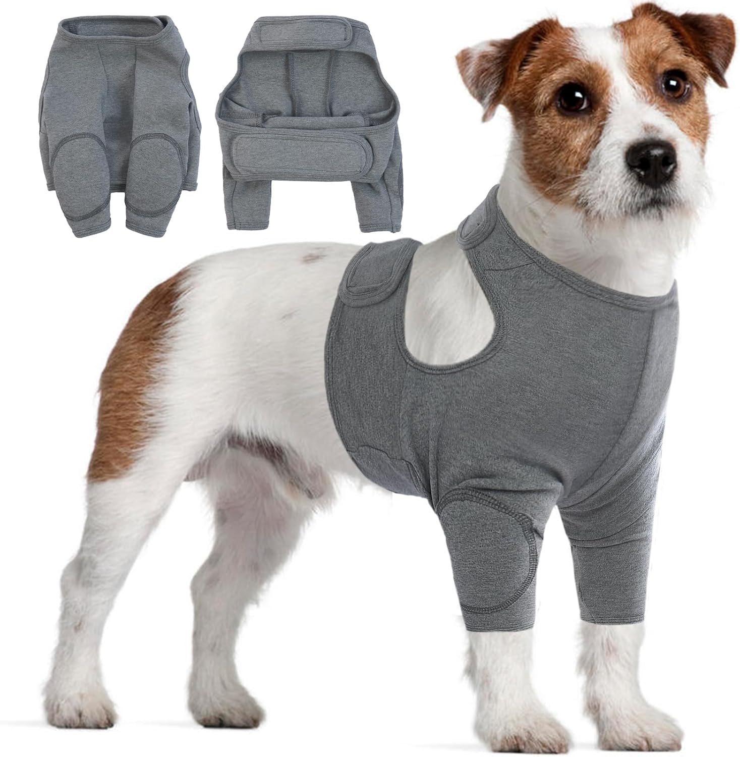 IDOMIK Dog Recovery Suit for Front Legs, Adjustable Dog Leg Sleeves to Stop Licking, Dogs Elbow Braces Protector for Leg Injuries Shoulder Wound, Cone Collar Alternatives,Black,M - Image 9