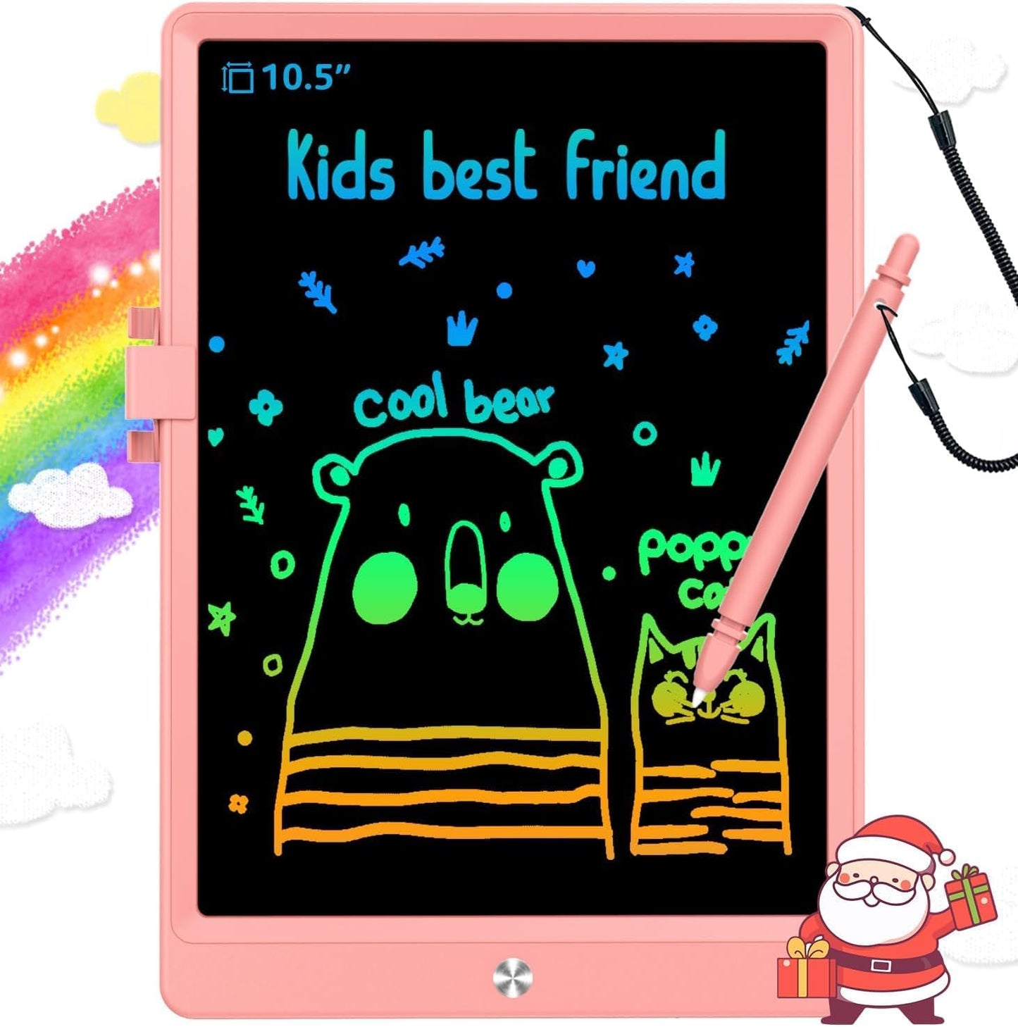 Bukebu 10.5 inch LCD writing tablet front view in pink