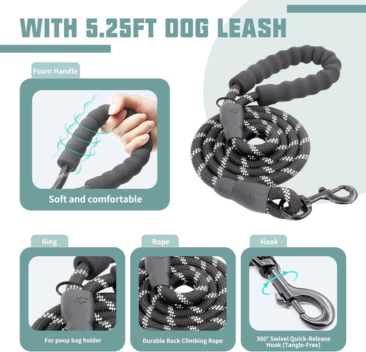 Auroth dog harness and leash set close up view of breathable mesh lining