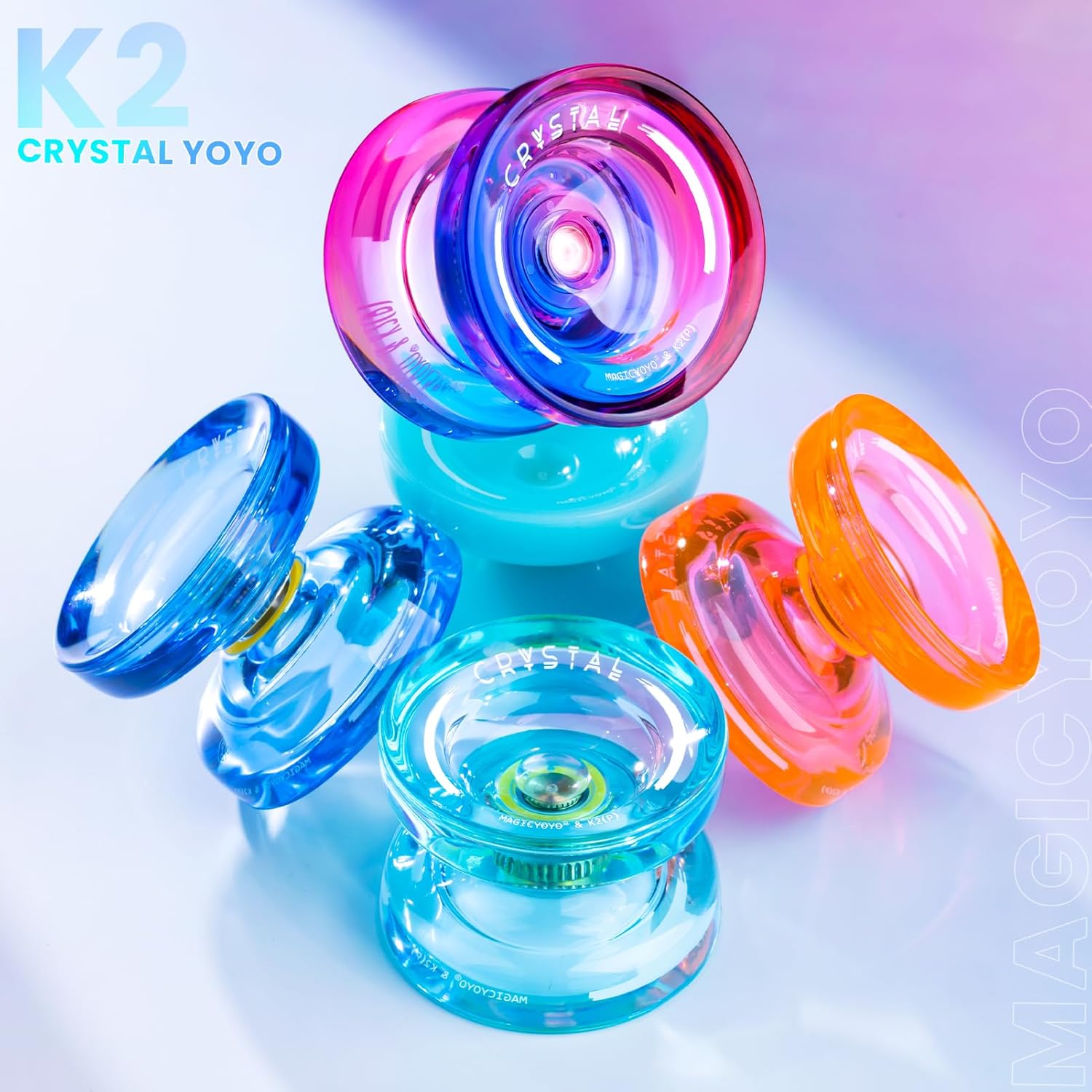 MAGICYOYO K2 professional yoyo disassembled showing responsive and unresponsive bearing replacement options