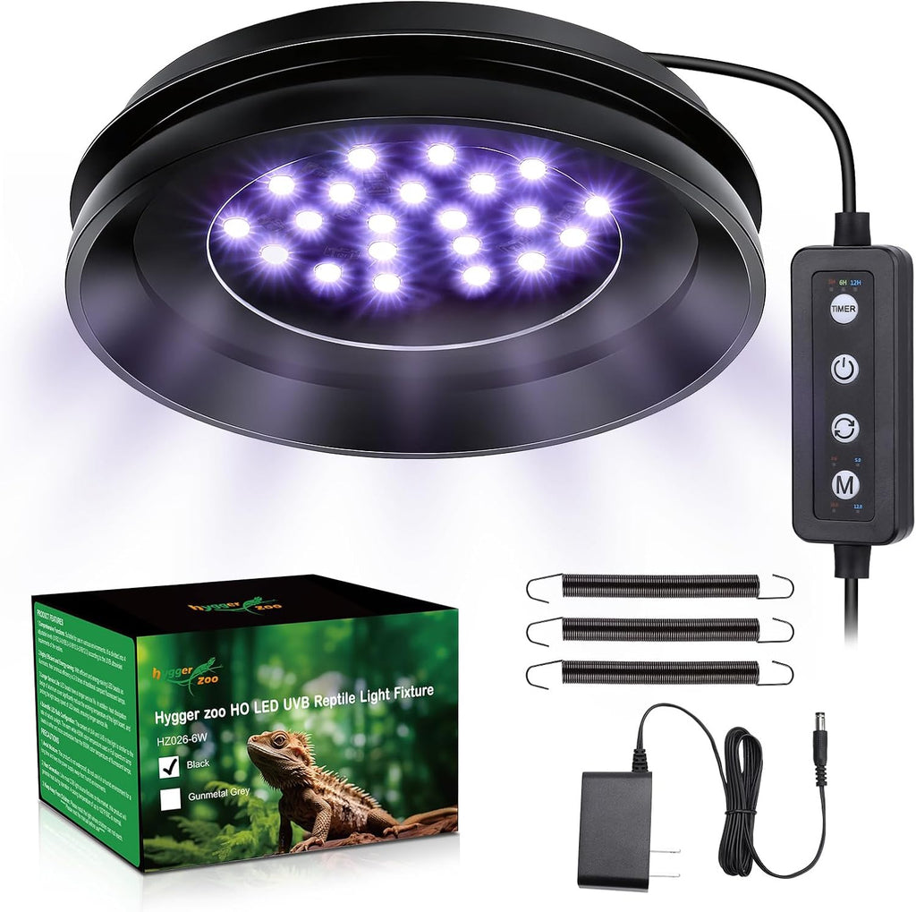 UVB Light for Reptiles with Dimming, LED UVB Light Bulb Fixture for Bearded Dragon Gecko Lizard Turtle Snake, Adjustable Brightness UVA UVB Lamp for Tropical & Desert Reptile Tank Accessories 8W Black - Image 10