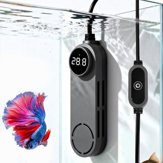 Upettools 50W Mini Aquarium Heater front view with digital display