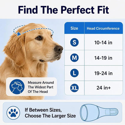 Noise Cancelling Ear Wrap, Adjustable Dog Ear Protection Wrap,Noise Protection Firework Thunder, Dog Ear Muffs Noise Protection, Quiet Silent for Grooming Bathing & Swimming (Blue,L) - Image 9