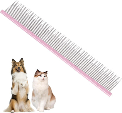 HOP Home of Paws Dual-Tooth Grooming Comb front view for pet hair removal.