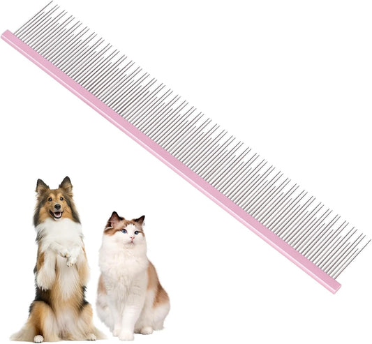 HOP Home of Paws Dual-Tooth Grooming Comb front view for pet hair removal.