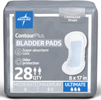 Medline ContourPlus Bladder Control Pads front view packaging for incontinence protection.