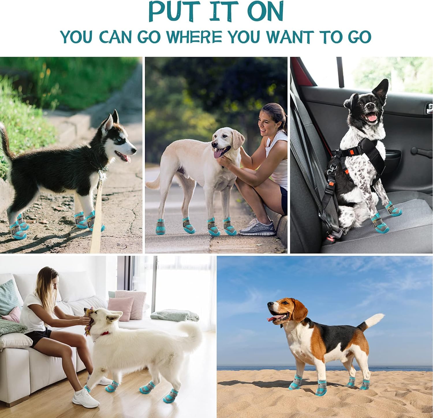 Dog Boots for Large Dogs, Medium Dog Boots & Paw Protectors for Hardwood Floors, Outdoor Dog Booties for Hot Pavement Winter Snow Hiking, Dog Shoes with Reflective Strips - Image 9