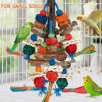 Hemp and cotton rope connections on natural bird toy