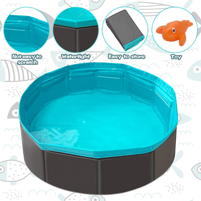 Top angle view of the Yopetox pet splash play mat showing water-friendly interactive fish.