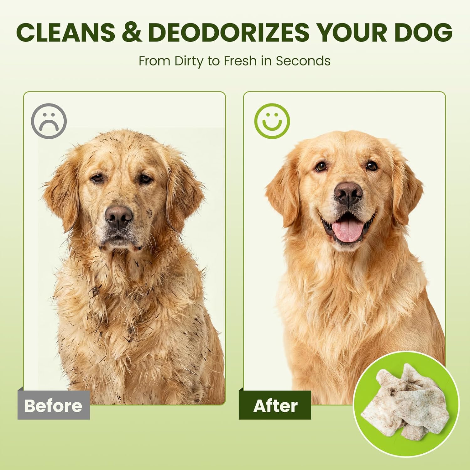 Premium plant based ingredients list for PawSono hypoallergenic pet wipes.